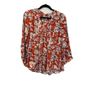 Stitch Fix Top Womens Small 3/4 Sleeve Floral Lightweight Flowy Travel Workwear